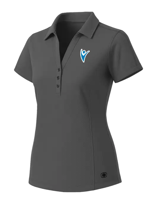 OGIO Womens Medium Grey ONYX Polo w/Healthmine Icon Logo