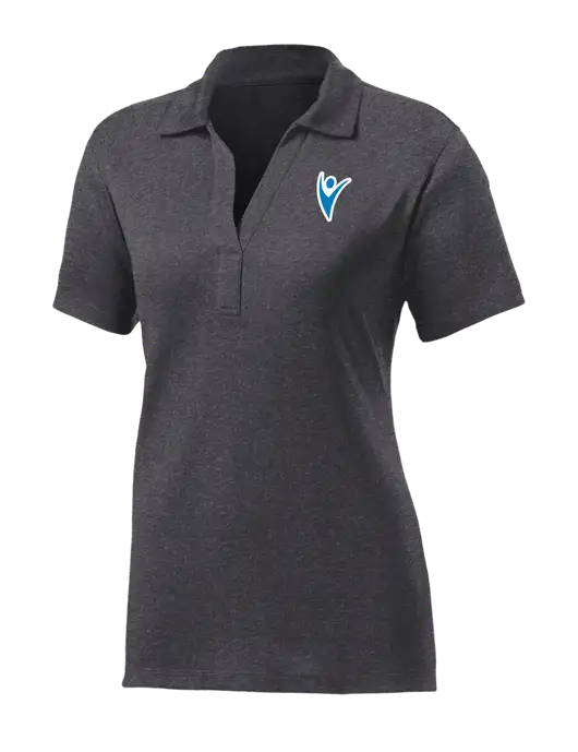 Womens Dark Grey Heather Contender Polo w/Healthmine Icon Logo
