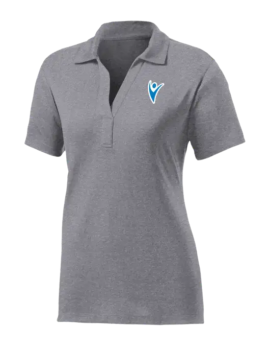 Womens Medium Grey Heather Contender Polo w/Healthmine Icon Logo