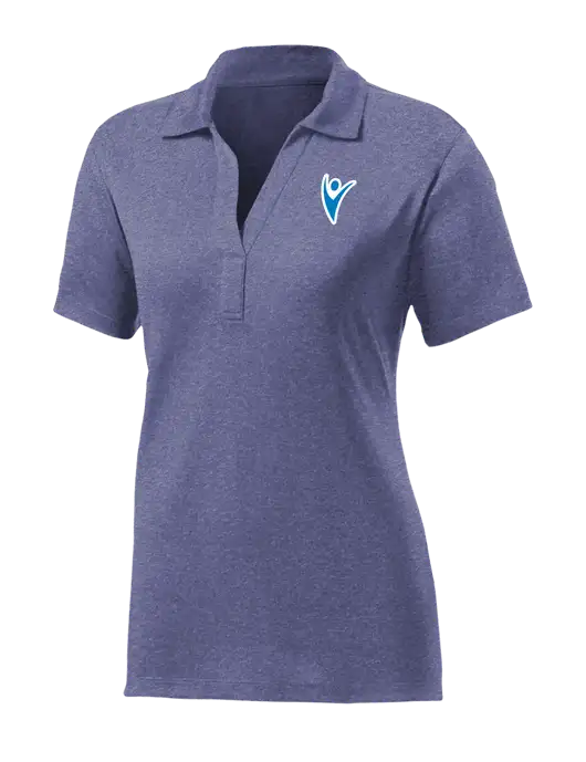 Womens Navy Heather Contender Polo w/Healthmine Icon Logo