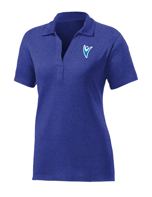 Womens Dark Royal Heather Contender Polo w/Healthmine Icon Logo