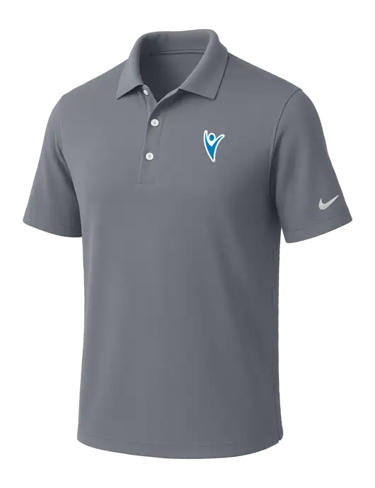 NIKE Medium Grey Dri-Fit Micro Pique Polo w/Healthmine Icon Logo