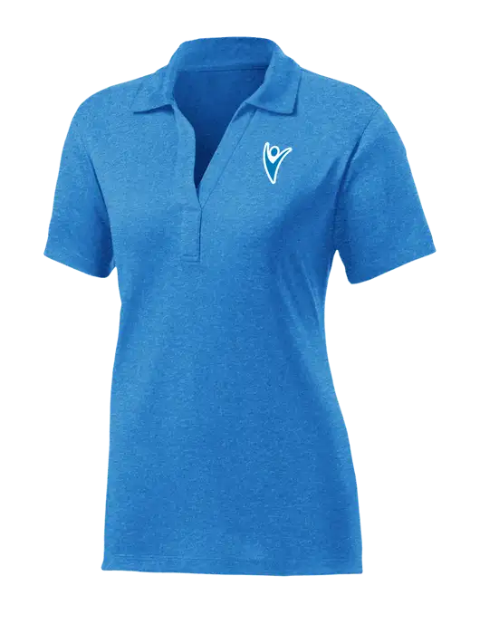 Womens Sapphire Blue Heather Contender Polo w/Healthmine Icon Logo