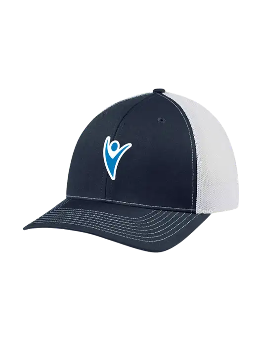 Richardson Adjustable Snapback Original 112 Trucker Cap Navy w/White Mesh w/Healthmine Icon Logo