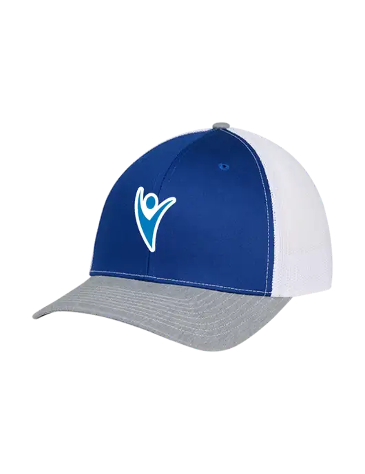 Richardson Adjustable Snapback Original 112 Trucker Cap Royal/HeatherGrey/White Mesh w/Healthmine Icon Logo