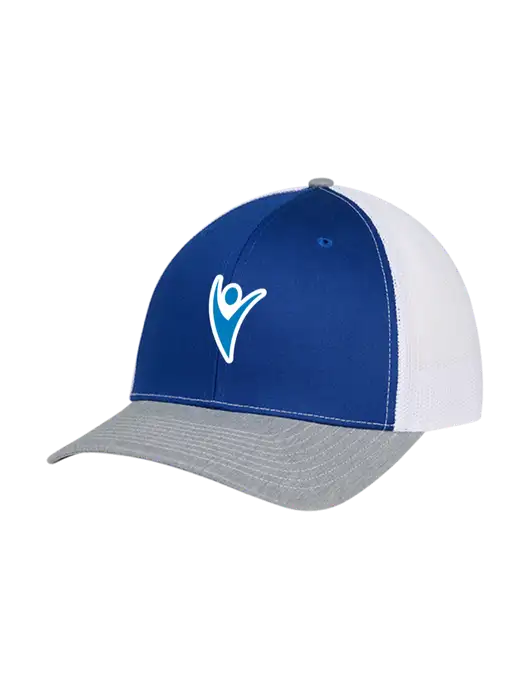 Richardson Adjustable Snapback Original 112 Trucker Cap Royal/HeatherGrey/White Mesh w/Healthmine Icon Logo