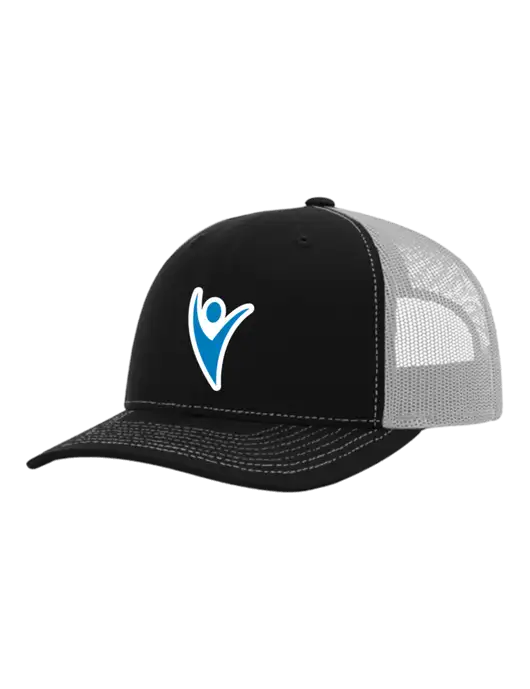Richardson Adjustable Snapback Original 112 Trucker Cap Black w/White Mesh w/Healthmine Icon Logo
