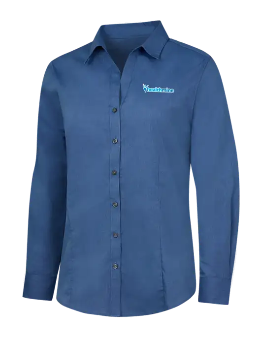 Light Navy Womens Crosshatch Easy Care Shirt w/Healthmine Logo