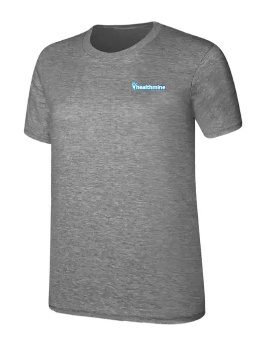Womens Ring Spun Light Grey Heather 4.5 oz T-Shirt w/Healthmine Logo