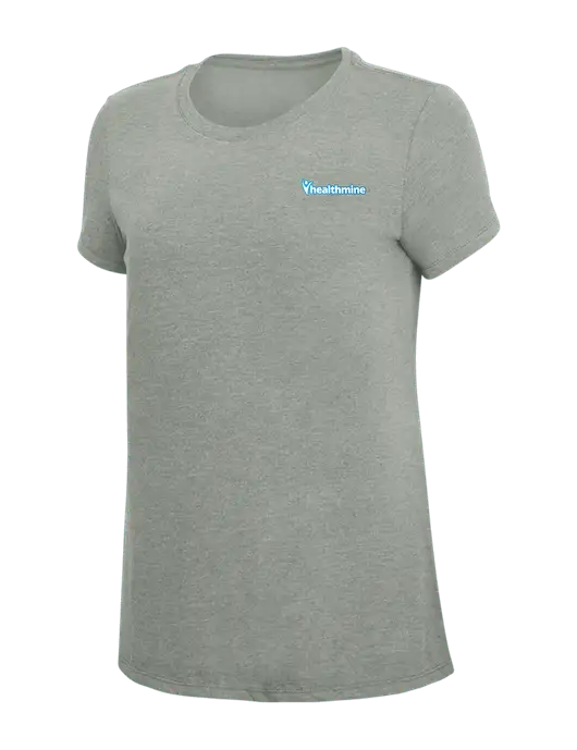 Womens Simply Soft Grey Frost 4.5oz  Poly/Combed Ring Spun Cotton T-Shirt w/Healthmine Logo