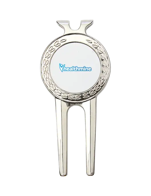 Silver Divot Tool, 1.5 x 3 w/Healthmine Logo