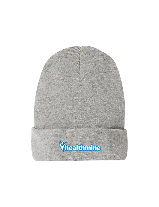 Recycled Light Heather Grey Beanie w/Healthmine Logo