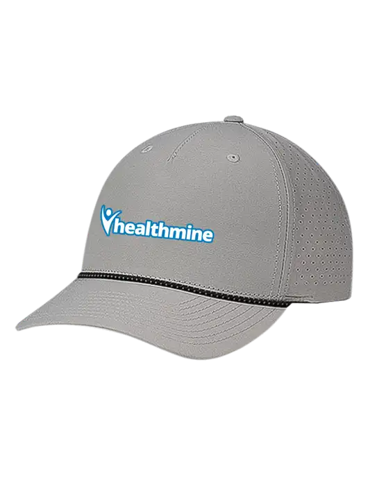 Richardson Laser Perf Performance Light Grey/Black-Grey Rope Cap w/Healthmine Logo